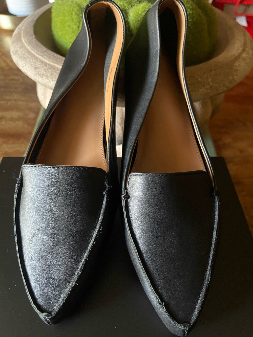 J. Crew Black Pointed Leather Loafers-NWOT